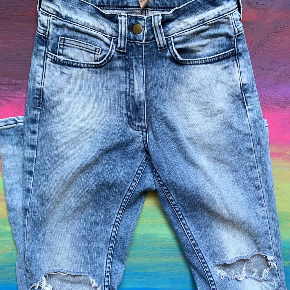 H&M High Waisted Washed Out Skinny leg Jeans